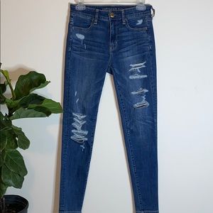American Eagle Distressed High Waisted Jeggings